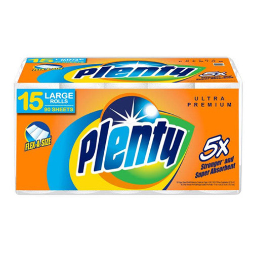 PLENTY "Flex-Size" Roll Towel, 11" x 6", Super Soft! (Case of 15 Rolls)