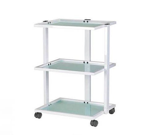 SILVERFOX Mobile Tattoo Stand, 3 tier glass shelves