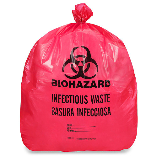 Bio-Hazard 12 Gal. to 16 Gal. 24 in. x 32 in. 1.2 mil Trash Bags, 500/Cs