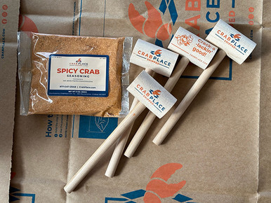 4 crab mallets, 8 oz seasoning