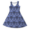 Girls Sleeveless Dress - Haunted Mansion Wallpaper