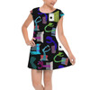 Girls Cap Sleeve Pleated Dress - Monsters in Closets