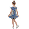 Girls Cap Sleeve Pleated Dress - Little Blue Droid