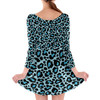 Longsleeve Skater Dress - Ken's Bright Blue Leopard Print