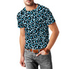 Men's Cotton Blend T-Shirt - Ken's Bright Blue Leopard Print