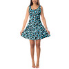 Sleeveless Flared Dress - Ken's Bright Blue Leopard Print