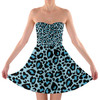 Sweetheart Strapless Skater Dress - Ken's Bright Blue Leopard Print