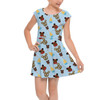 Girls Cap Sleeve Pleated Dress - Snack Goals Disney Parks Inspired