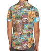 Men's Button Down Short Sleeve Shirt - Frontierland Vintage Attraction Posters