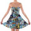 Sweetheart Strapless Skater Dress - Tomorrowland Vintage Attraction Posters