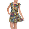 Girls Cap Sleeve Pleated Dress - Pixar Up Travel Posters
