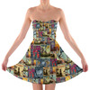 Sweetheart Strapless Skater Dress - Pixar Up Travel Posters