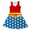 Girls Sleeveless Dress - Wonder Woman Super Hero Inspired