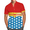 Men's Button Down Short Sleeve Shirt - Wonder Woman Super Hero Inspired