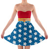 Sweetheart Strapless Skater Dress - Wonder Woman Super Hero Inspired
