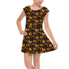 Girls Cap Sleeve Pleated Dress - Halloween Mickey Pumpkins