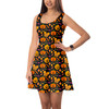 Sleeveless Flared Dress - Halloween Mickey Pumpkins