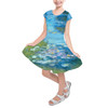 Girls Short Sleeve Skater Dress - Monet Water Lillies