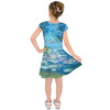 Girls Short Sleeve Skater Dress - Monet Water Lillies