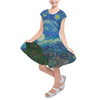Girls Short Sleeve Skater Dress - Van Gogh Starry Night