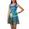 Sleeveless Flared Dress - Van Gogh Starry Night