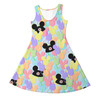 Girls Sleeveless Dress - Pastel Mickey Ears Balloons Disney Inspired