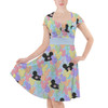 Sweetheart Midi Dress - Pastel Mickey Ears Balloons Disney Inspired