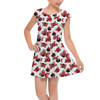 Girls Cap Sleeve Pleated Dress - Minnie Bows and Mouse Ears