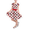 Girls Short Sleeve Skater Dress - Minnie Bows and Mouse Ears