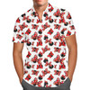 Men's Button Down Short Sleeve Shirt - Minnie Bows and Mouse Ears