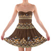 Sweetheart Strapless Skater Dress - Tribal Stripes Lion King Inspired