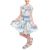 Girls Short Sleeve Skater Dress - Winter Landscape Frozen Inspired