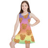Girls Sleeveless Dress - Mickey Waffles Rainbow