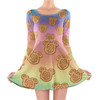 Longsleeve Skater Dress - Mickey Waffles Rainbow