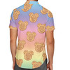 Men's Button Down Short Sleeve Shirt - Mickey Waffles Rainbow