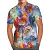 Men's Button Down Short Sleeve Shirt - Watercolor Villains