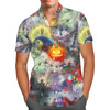 Men's Button Down Short Sleeve Shirt - Watercolor Nightmare Before Christmas