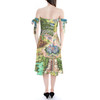 Strapless Bardot Midi Dress - Disneyland Colorful Map