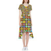 High Low Midi Dress - Wilderness Explorer Badges Up Inspired