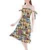 Strapless Bardot Midi Dress - Pixar Up Travel Posters