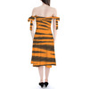 Strapless Bardot Midi Dress - Tigger Stripes Winnie The Pooh Inspired