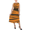 Belted Chiffon Midi Dress - Tigger Stripes Winnie The Pooh Inspired