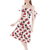 Strapless Bardot Midi Dress - Minnie Bows and Mouse Ears