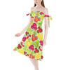 Strapless Bardot Midi Dress - Mickey's Fruit Fiesta