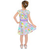 Girls Short Sleeve Skater Dress - Pastel Ice Cream Dreams