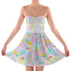 Sweetheart Strapless Skater Dress - Pastel Ice Cream Dreams