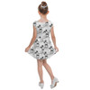 Girls Cap Sleeve Pleated Dress - Sketch of Mickey Mouse