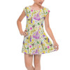 Girls Cap Sleeve Pleated Dress - Watercolor Tangled