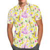 Men's Button Down Short Sleeve Shirt - Watercolor Tangled