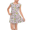 Girls Cap Sleeve Pleated Dress - Watercolor Princess Tiana & The Frog